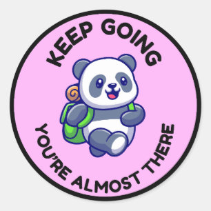 Redondo Adesivo Inspirador de Panda Fofo