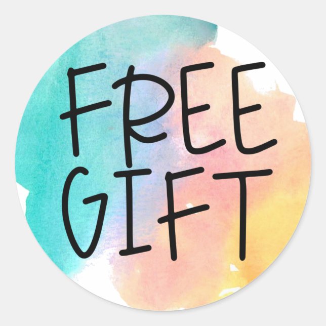 Redondo Adesivo isento de amostras aquáticas do arco-íris  (Frente)