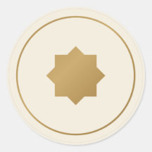 Adesivo Islâmico de Estrela de Oito Pontas Creme D