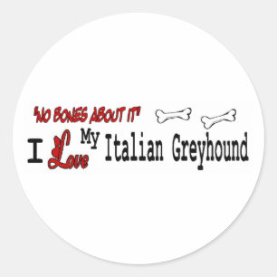 Redondo Adesivo Italiano Greyhound (I Love)