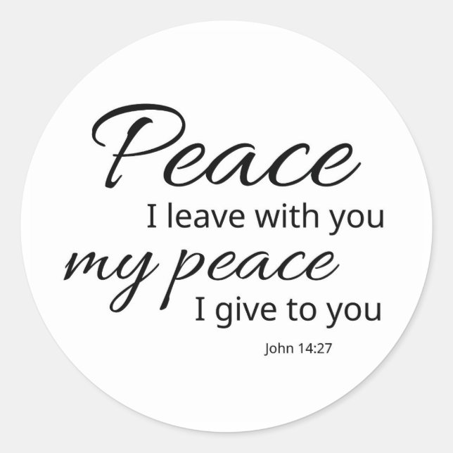 Redondo Adesivo John 14:27 | Paz Eu Vos Dou (Frente)