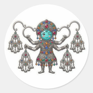 Redondo Adesivo Kawaii de Fíbula Berbere Amazigh Khalla Fo