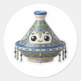 Redondo Adesivo Kawaii Tajine Marroquino Fofo