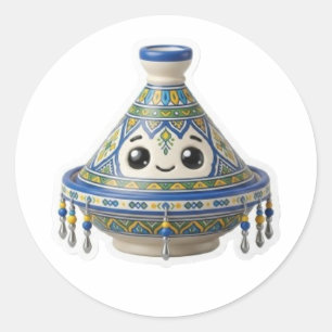 Redondo Adesivo Kawaii Tajine Marroquino Fofo