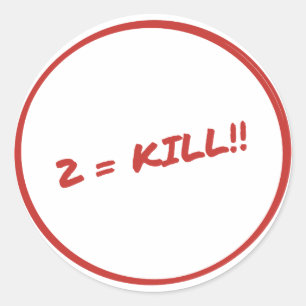 Redondo Adesivo Killer 2s 2 Igual a Morte
