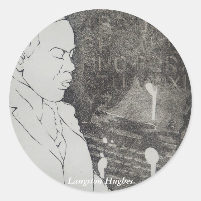 Redondo adesivo Langston Hughes (Frente)