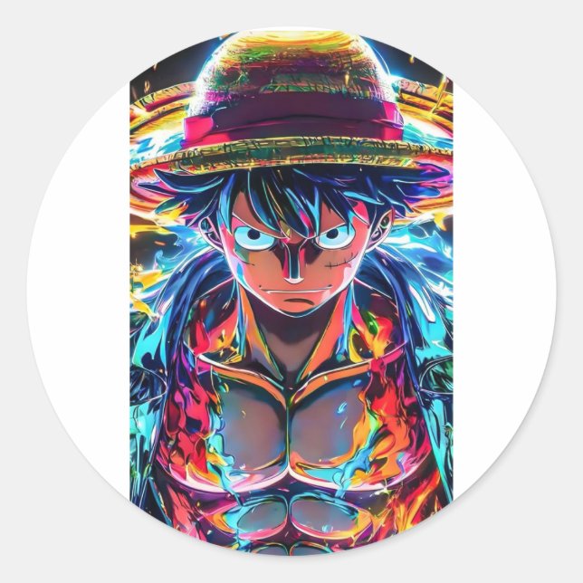 Redondo Adesivo luffy anime (Frente)