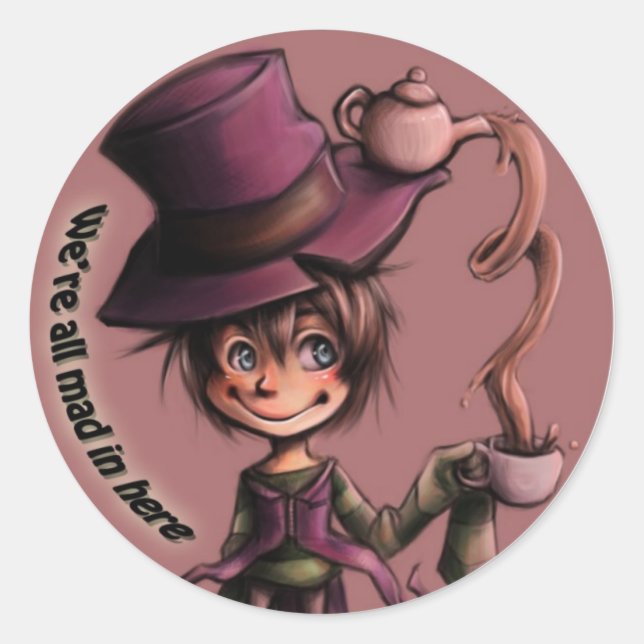 Redondo adesivo madhatter (Frente)