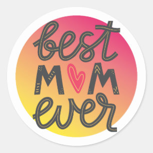 Redondo Adesivo Minimal Mom melhor mãe de sempre
