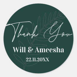 Redondo Adesivo Minimalista de Folha Verde