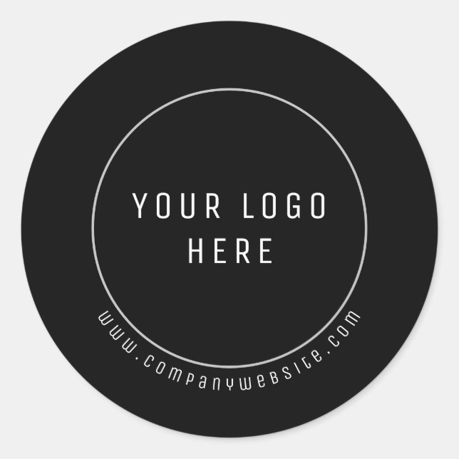 Redondo Adesivo minimalista personalizado de logotipo (Frente)