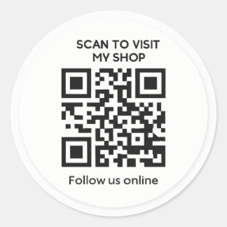 Redondo Adesivo minimalista personalizado de QR code para
