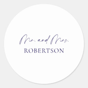 Redondo Adesivo Minimalista Sr. & Sra. – Fundo Branco