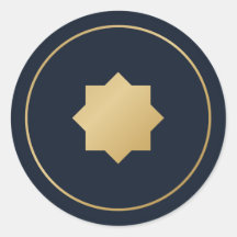 Adesivo Naval Dourado de Estrela Islâmica de Oito 