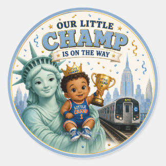 REDONDO ADESIVO NYC MENINO BEBÊ PEQUENO CAMPEÃO BEBÊ
