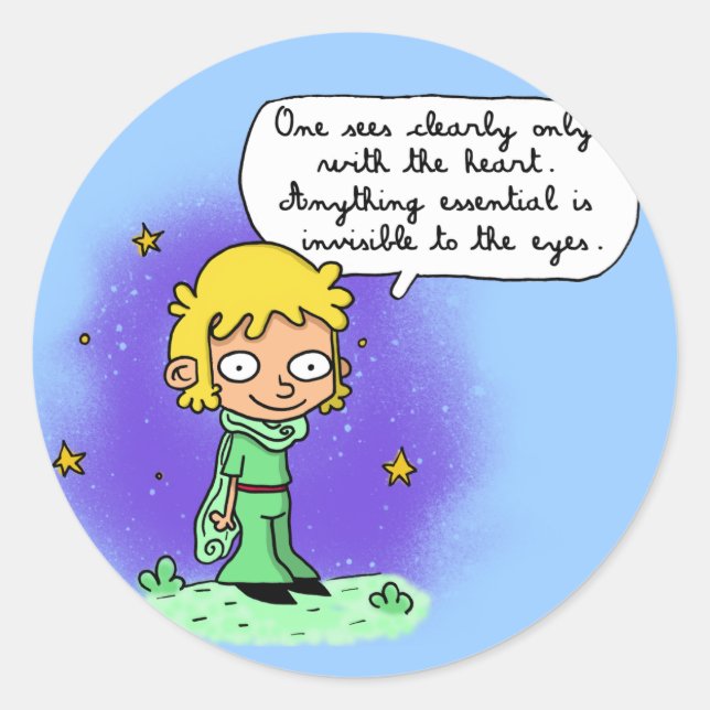 Redondo adesivo "O pequeno príncipe" (Frente)