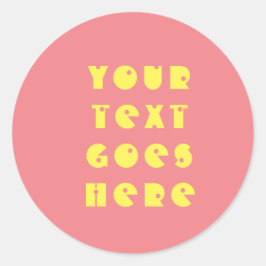 Redondo adesivo o seu texto aqui preto