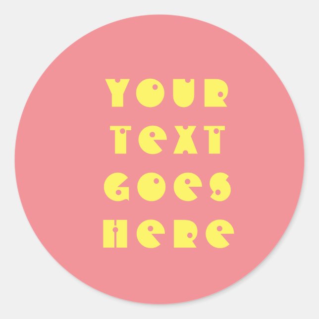 Redondo adesivo o seu texto aqui preto (Frente)