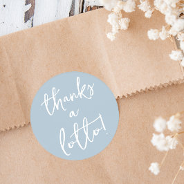 Redondo Adesivo Obrigada Loteria Azul Empoeirado