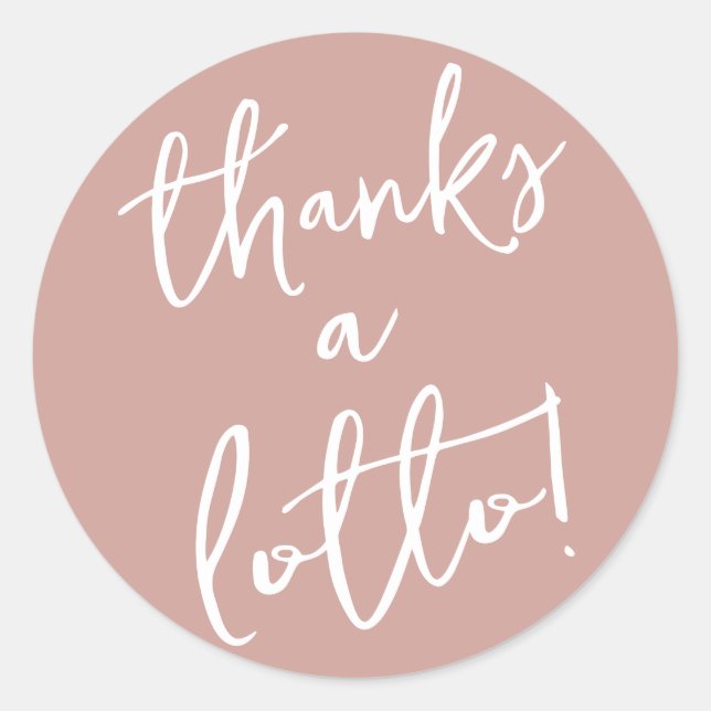 Redondo Adesivo Obrigada Lotto Rosa Pó (Frente)