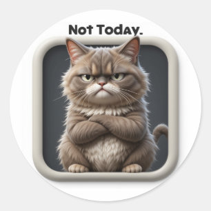 Redondo Adesivo para Artesanato do Grumpy Cat "Não Hoje" –