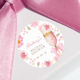 Redondo Adesivo para Chá de Noiva Petals Prosecco