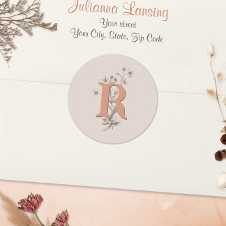Redondo Adesivo para envelope de casamento Rustic Boho Wil