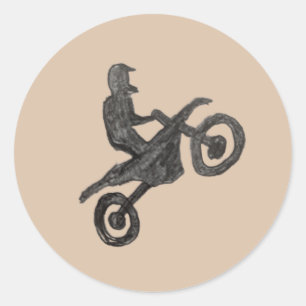 Redondo Adesivo para menino com desenho de motocross
