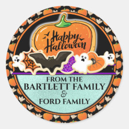 Redondo Adesivo para Sacola de Doces de Halloween