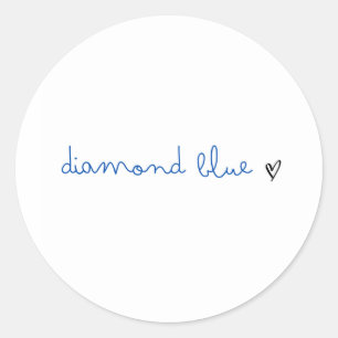 Redondo adesivo pequeno azul diamante