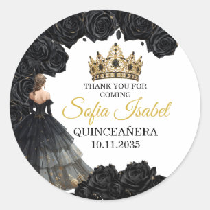 Redondo Adesivo Personalizado Black Gold Quinceañera