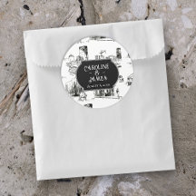 Adesivo Personalizado Casamento Boston Toile 3"