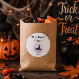 Redondo Adesivo Personalizado da Bruxa Boa – Halloween
