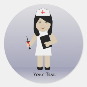 Redondo Adesivo Personalizado da Enfermeira 2
