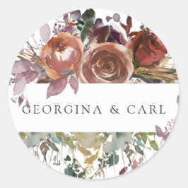 Redondo Adesivo Personalizado de Casamento Butterum & Plum