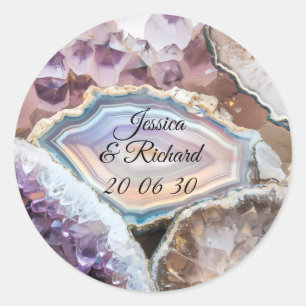 Redondo Adesivo Personalizado de Cristal Geodo para Casame