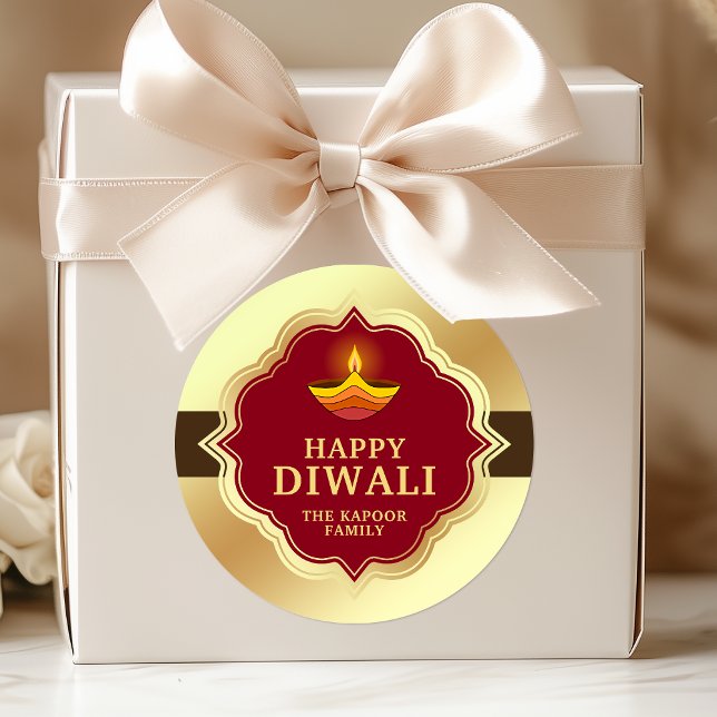 Redondo Adesivo Personalizado de Diwali (Criador carregado)