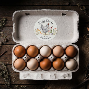 Redondo Adesivo personalizado de fazenda aquarela Logotipo