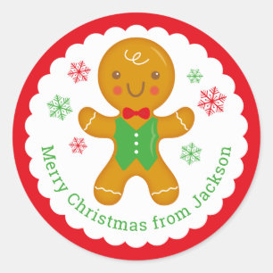 Redondo Adesivo personalizado de gingerbread