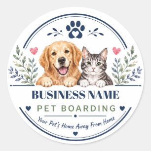 Redondo Adesivo Personalizado de Hospedagem de Animais de