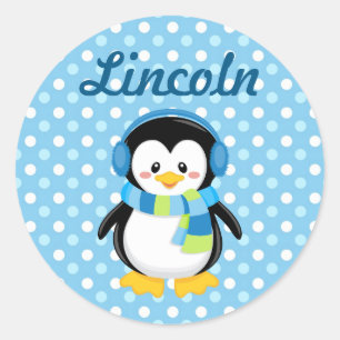Redondo Adesivo Personalizado de Pinguim
