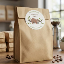 Adesivo Personalizado de Preguiça para Café Bar