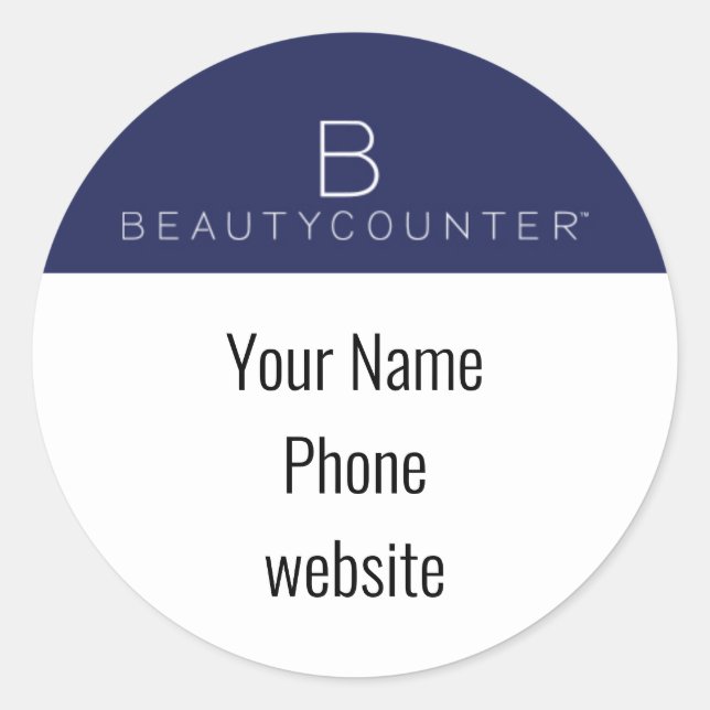 Redondo Adesivo personalizado do Beautycounter (Frente)