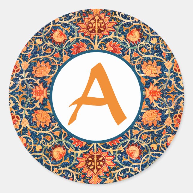 Redondo ADESIVO PERSONALIZADO INICIAL William Morris REDON (Frente)