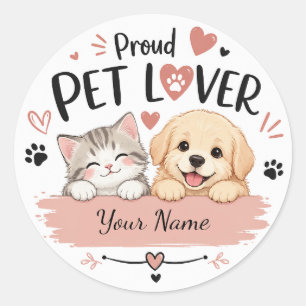 Redondo Adesivo Personalizado Namorados de Animais de Esti