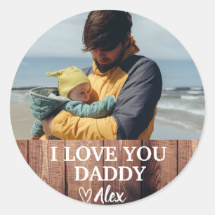 Redondo Adesivo Personalizado Papai, Eu Te Amo Papai Foto 