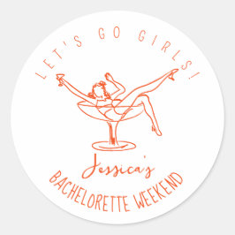 Redondo Adesivo personalizado para despedida de solteira