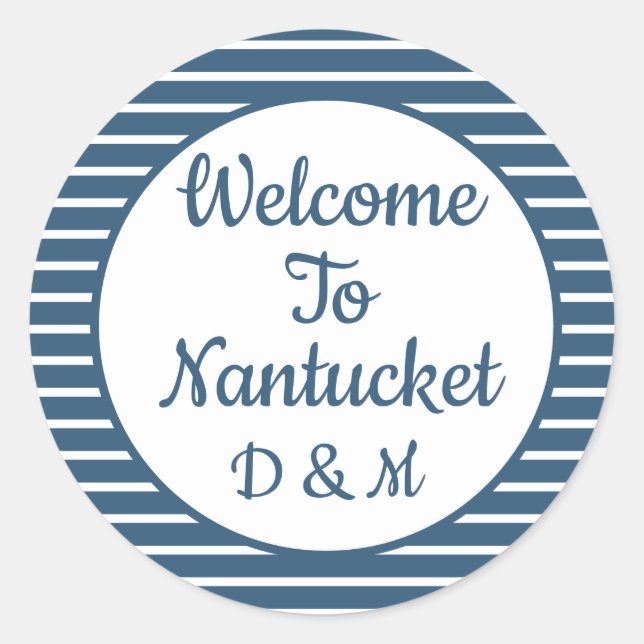 Redondo Adesivo Personalizável de Boas-vindas do Seersucke (Frente)