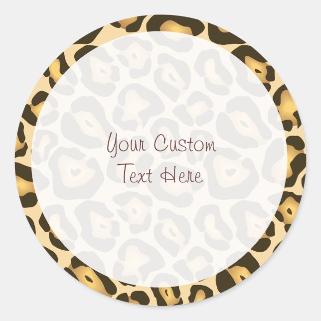 Redondo Adesivo Personalizável de Impressão Leopard (Frente)