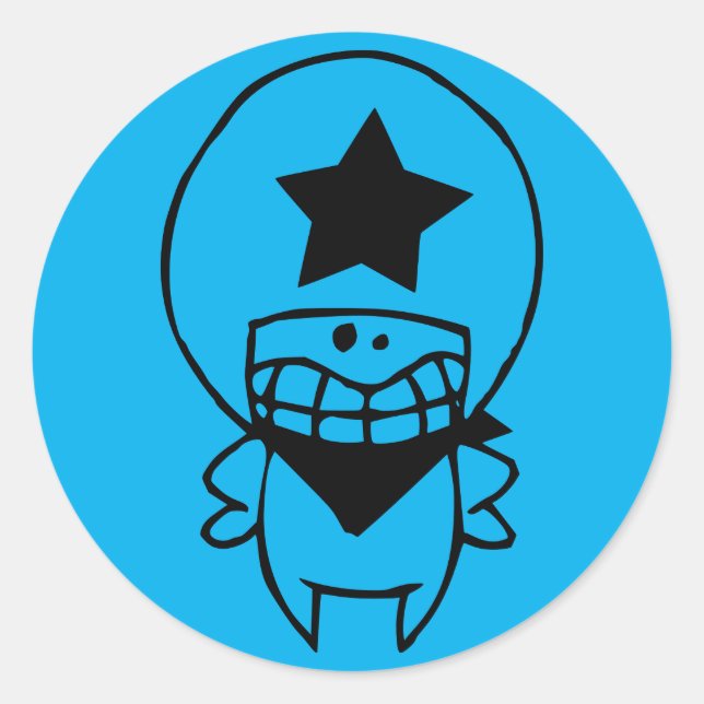 Redondo Adesivo Personalizável de Monstro Feliz (Frente)